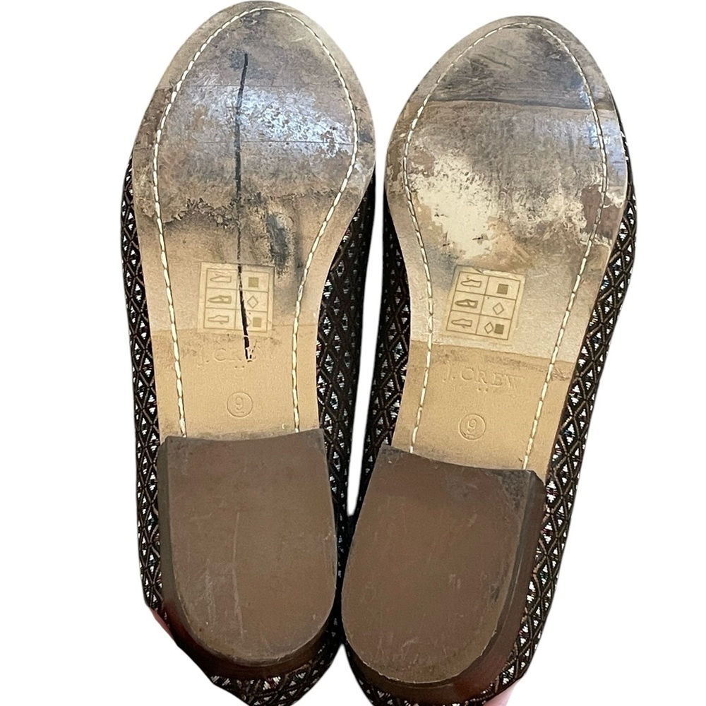 J Crew Womens Jacquard Stacked Heel Loafer Flat US 9 Tassel Geometric - Picture 5 of 8